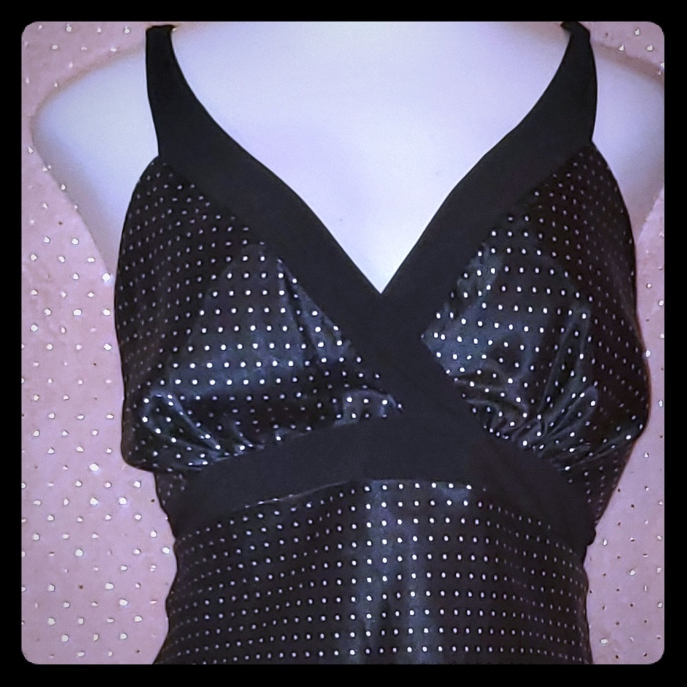Maurice's satin polka dot top with waist tie